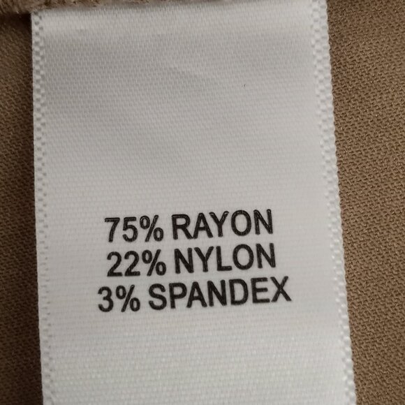 Counterparts Womens L Solid Tan Pull On Stretch Cropped Pants - Picture 5 of 6